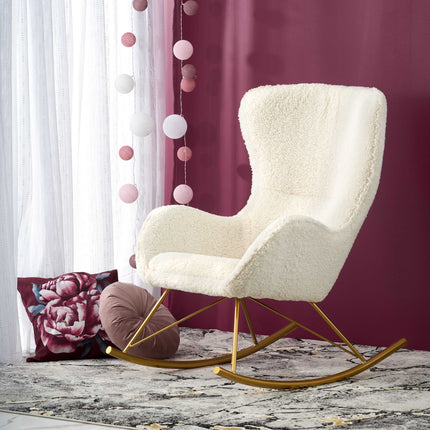 Libertta rocking chair with teddy fabric