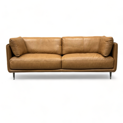 Moon 3-seater sofa with genuine leather