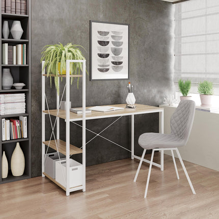 Marvi desk with shelf in white or black