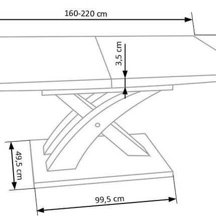 Sandra extendable dining table