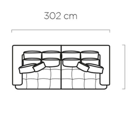 Zonda sofa with electrically adjustable seat depth converter and spare bed