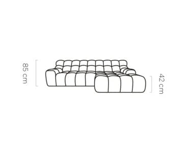 Campile sofa with electrically adjustable seat